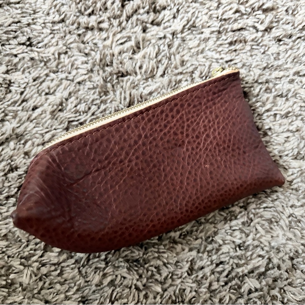 Portland Leather Rich Brown Leather Pouch - Picture 2 of 2
